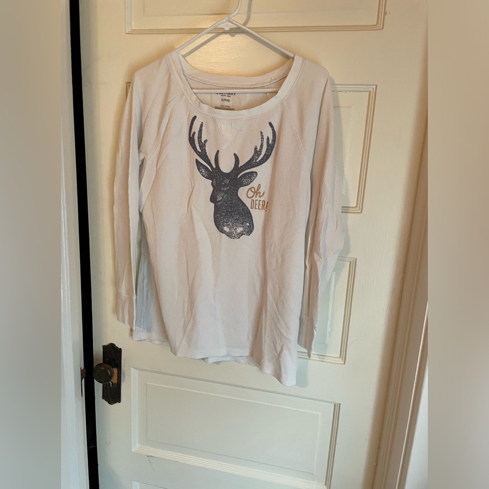 old navy thermal waffle long sleeve - o deer - xl
